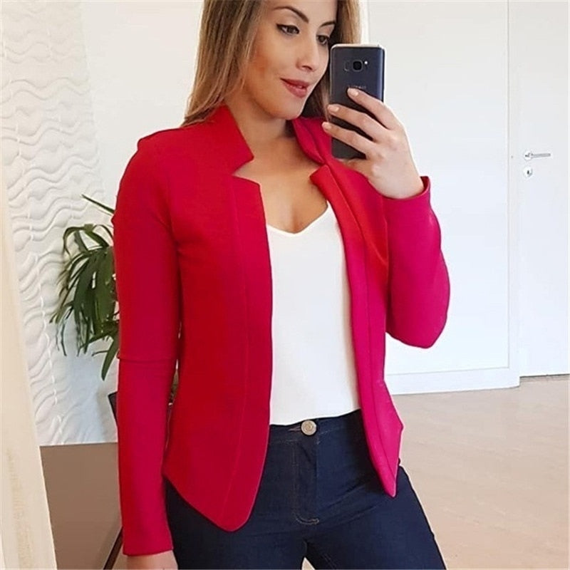 Blazer Feminino com colarinho de lapela